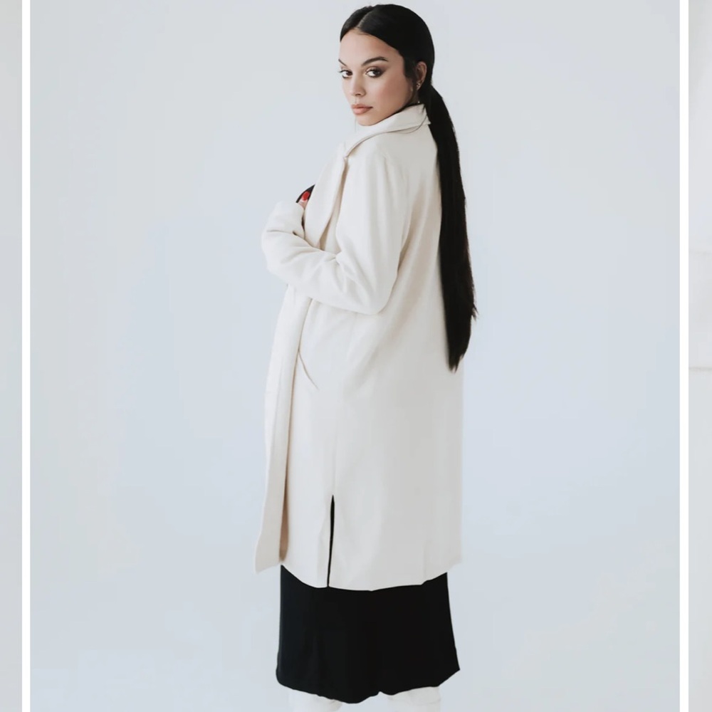 Klassy Network Long Cream Coat 3xl